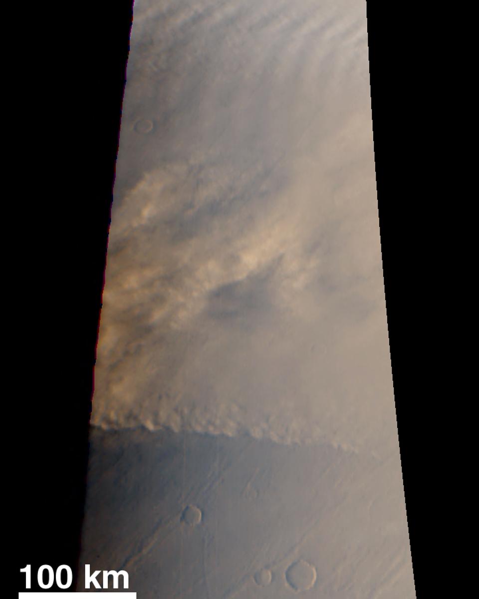 A Martian Dust Storm Approaches