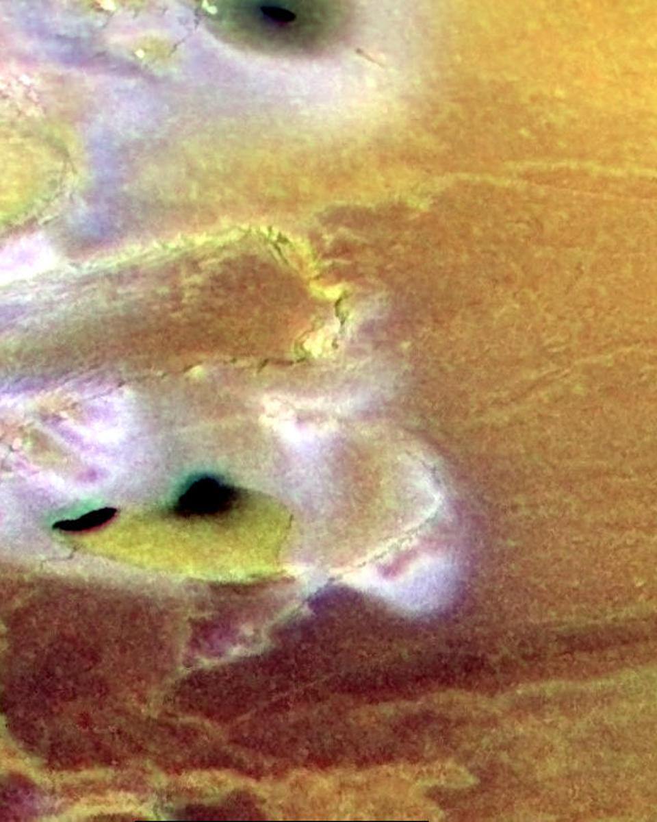 Calderas And Cliffs Near Io's South Pole