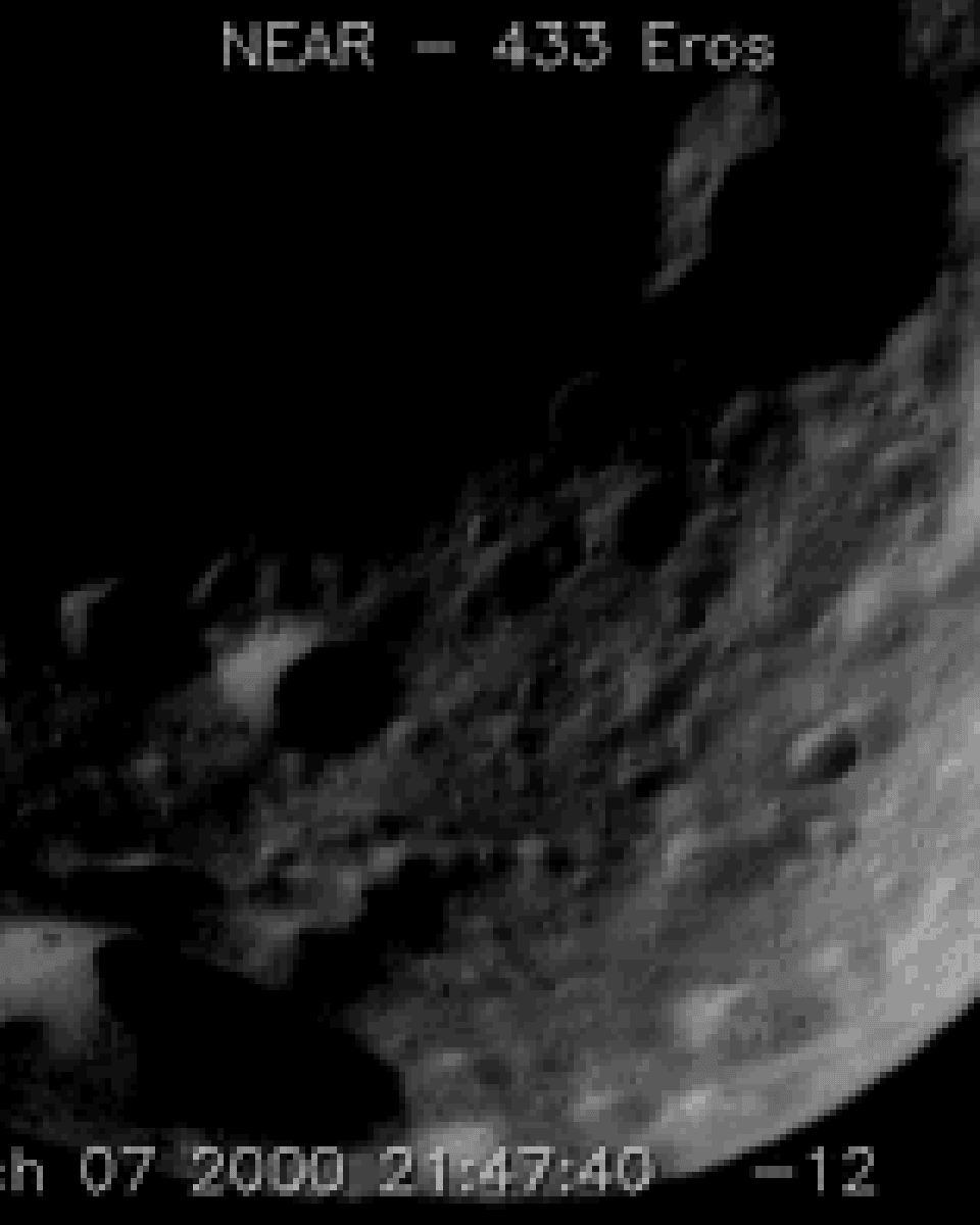Flying Over Asteroid Eros' West End