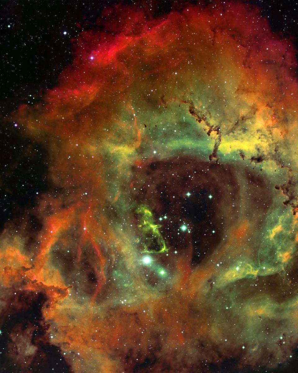 The Rosette Nebula in Hydrogen, Oxygen, and Sulfur