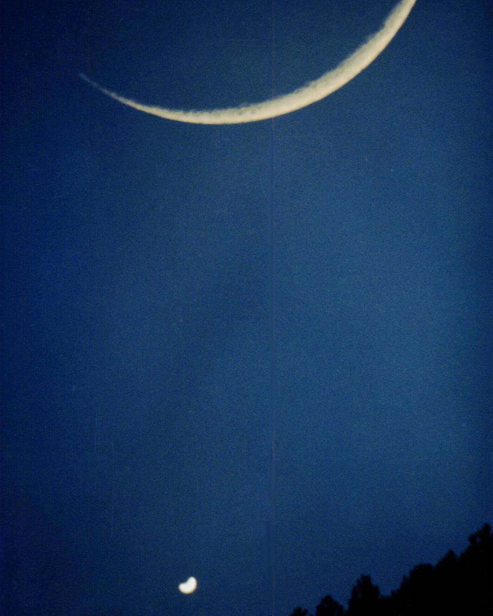 Moon And Venus Share The Sky