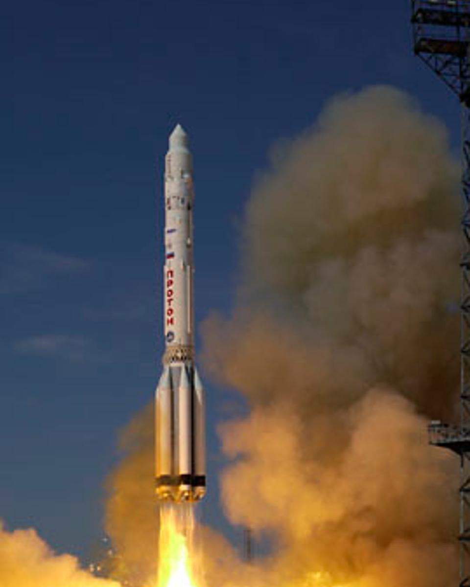 A Russian Proton Rocket Launches Zvezda