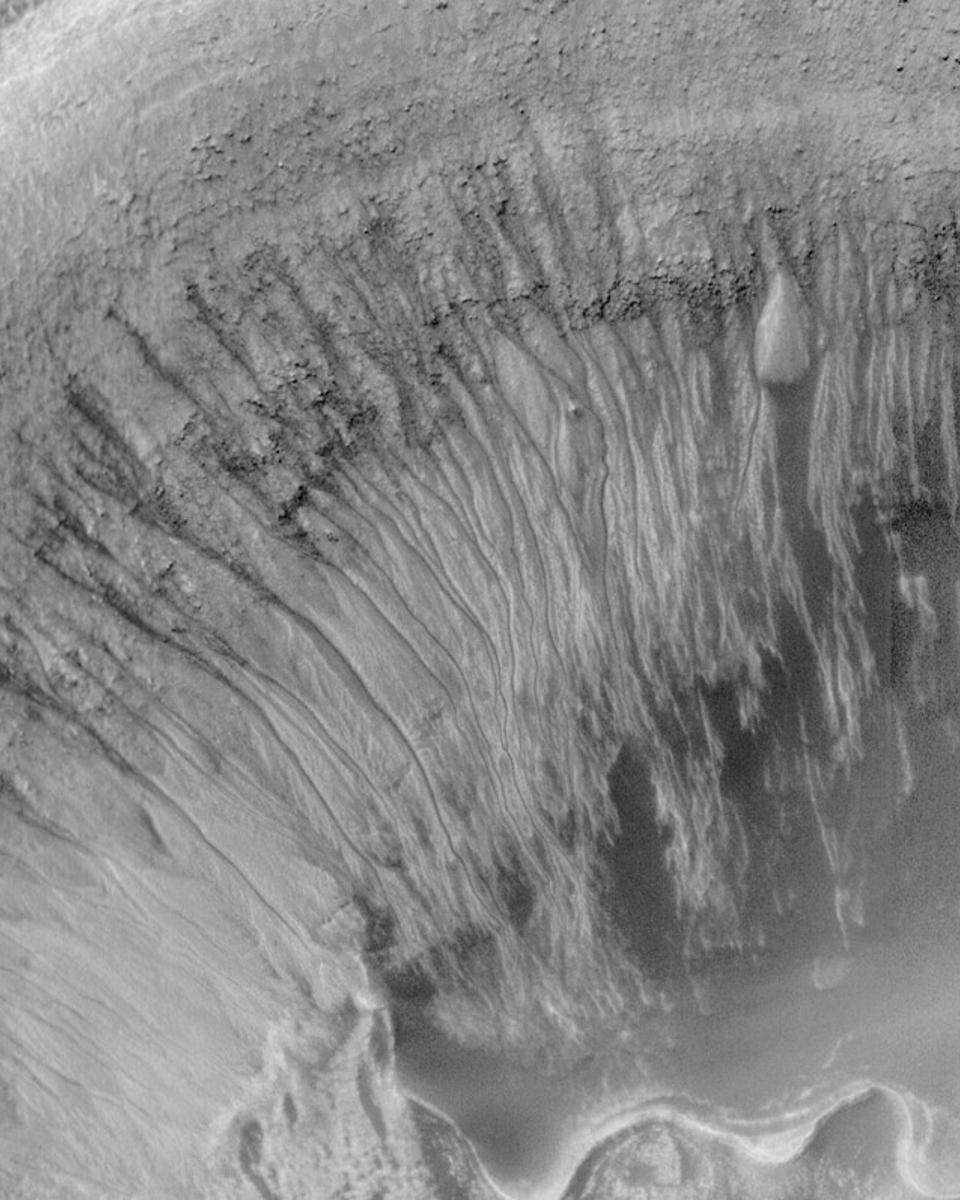 Newton Crater: Evidence for Recent Water on Mars