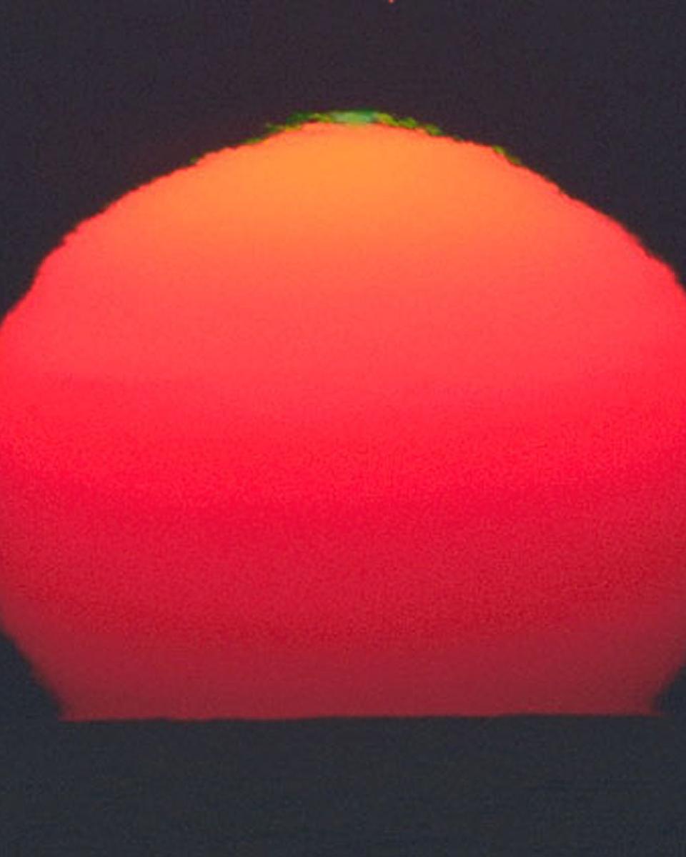A Green Flash from the Sun