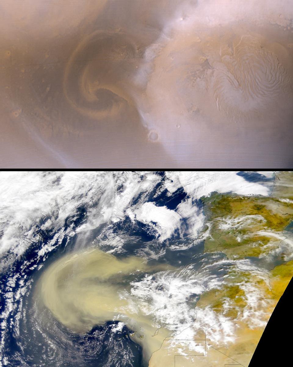 A Polar Martian Dust Storm