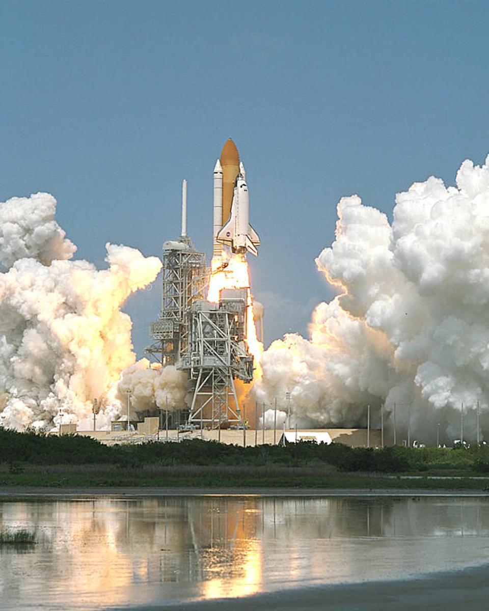 Space Shuttle Lifts Off for Space Station