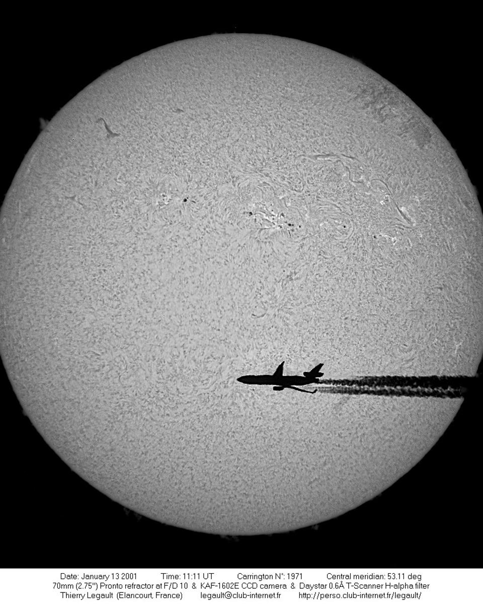 An Airplane in Front of the Sun