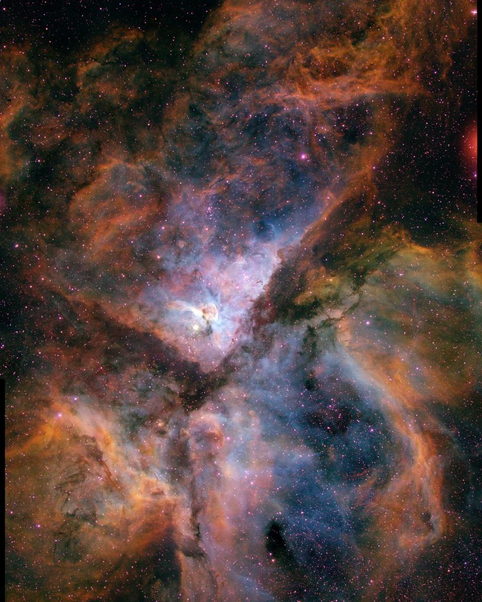The Carina Nebula in Three Colors