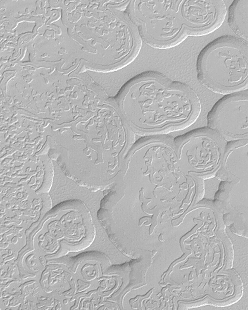 Swiss Cheese-Like Landscape on Mars