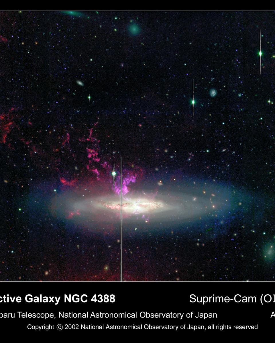 Galaxy NGC 4388 Expels Huge Gas Cloud