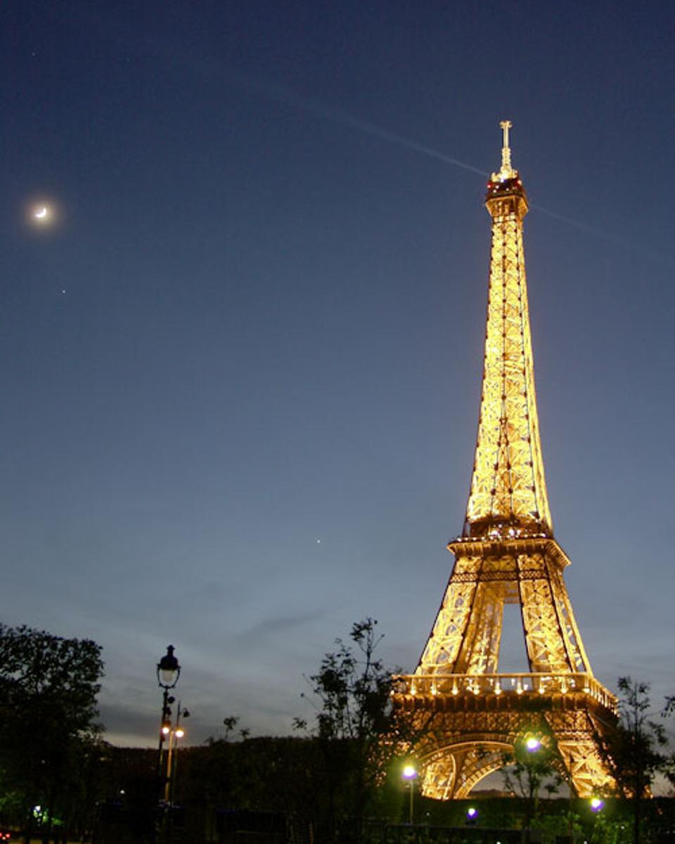 Moon and Planets by the Eiffel Tower