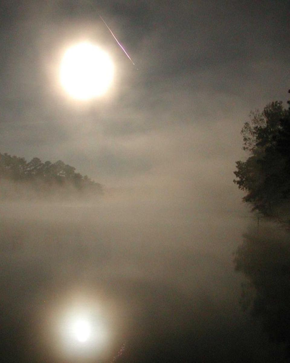 Full Moon, Lake, and Leonids Indeed