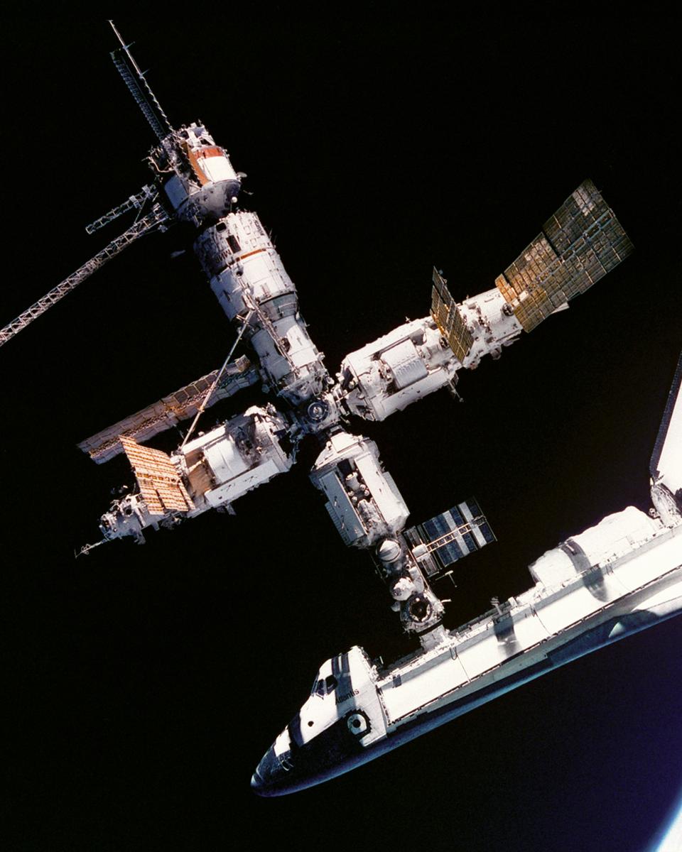 The Space Shuttle Docked with Mir