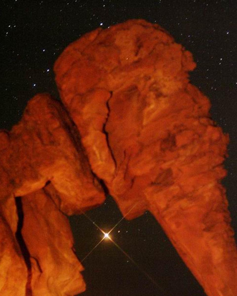 Mars Rising Behind Elephant Rock