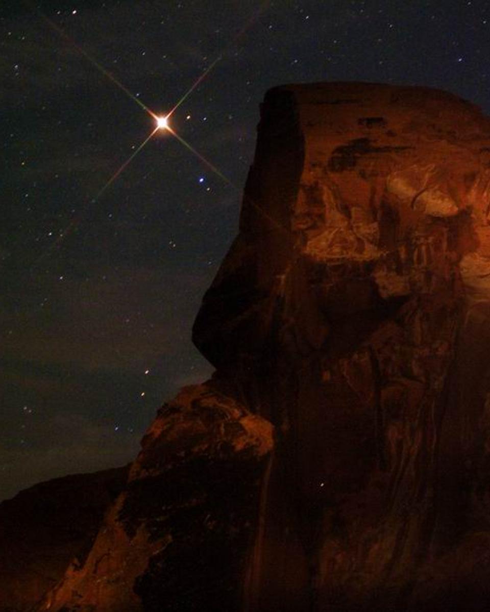 Mars Rising Behind Poodle Rock