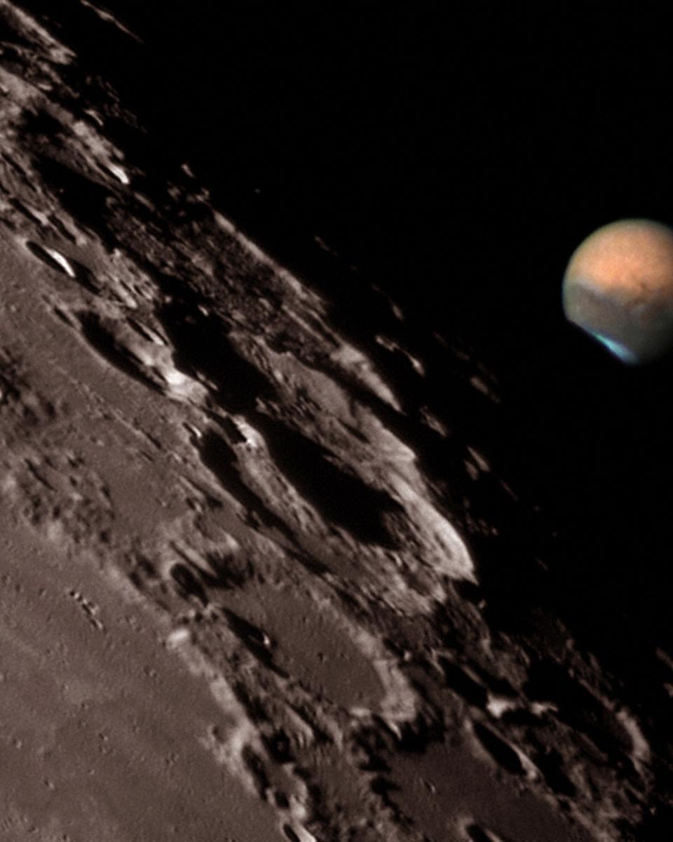 Mars at the Moon's Edge