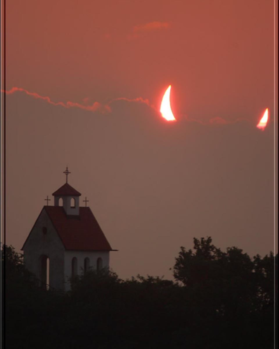 Clouds and the Moon Move to Block the Sun