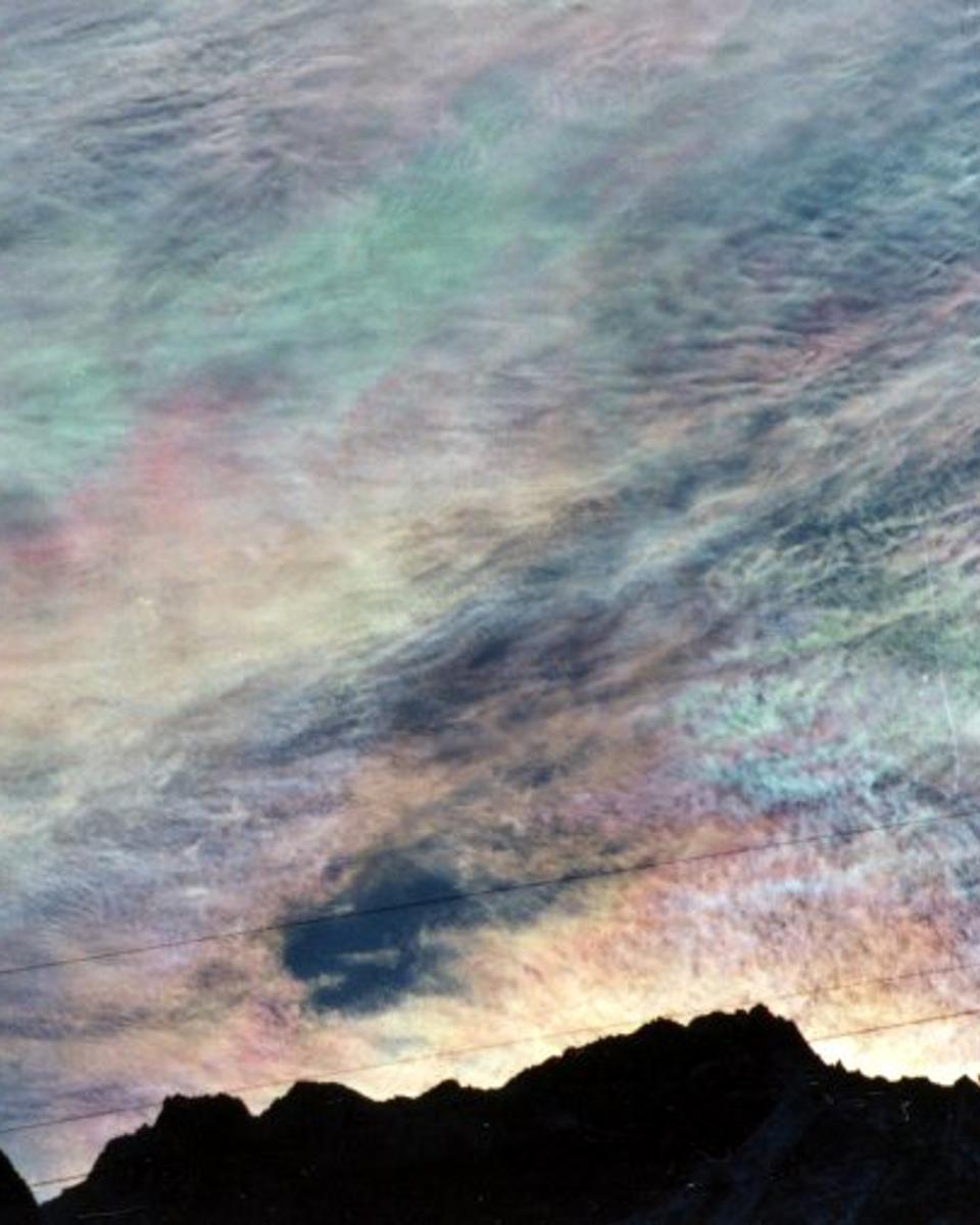Iridescent Clouds Over Aiguille de la Tsa