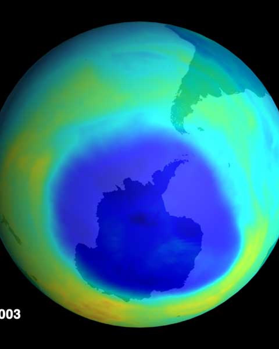 A Near Record Ozone Hole in 2003