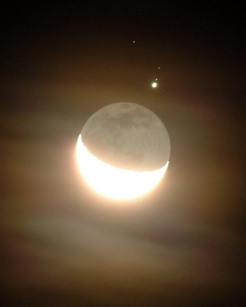 Jupiter and the Moon's Shadowed Horizon