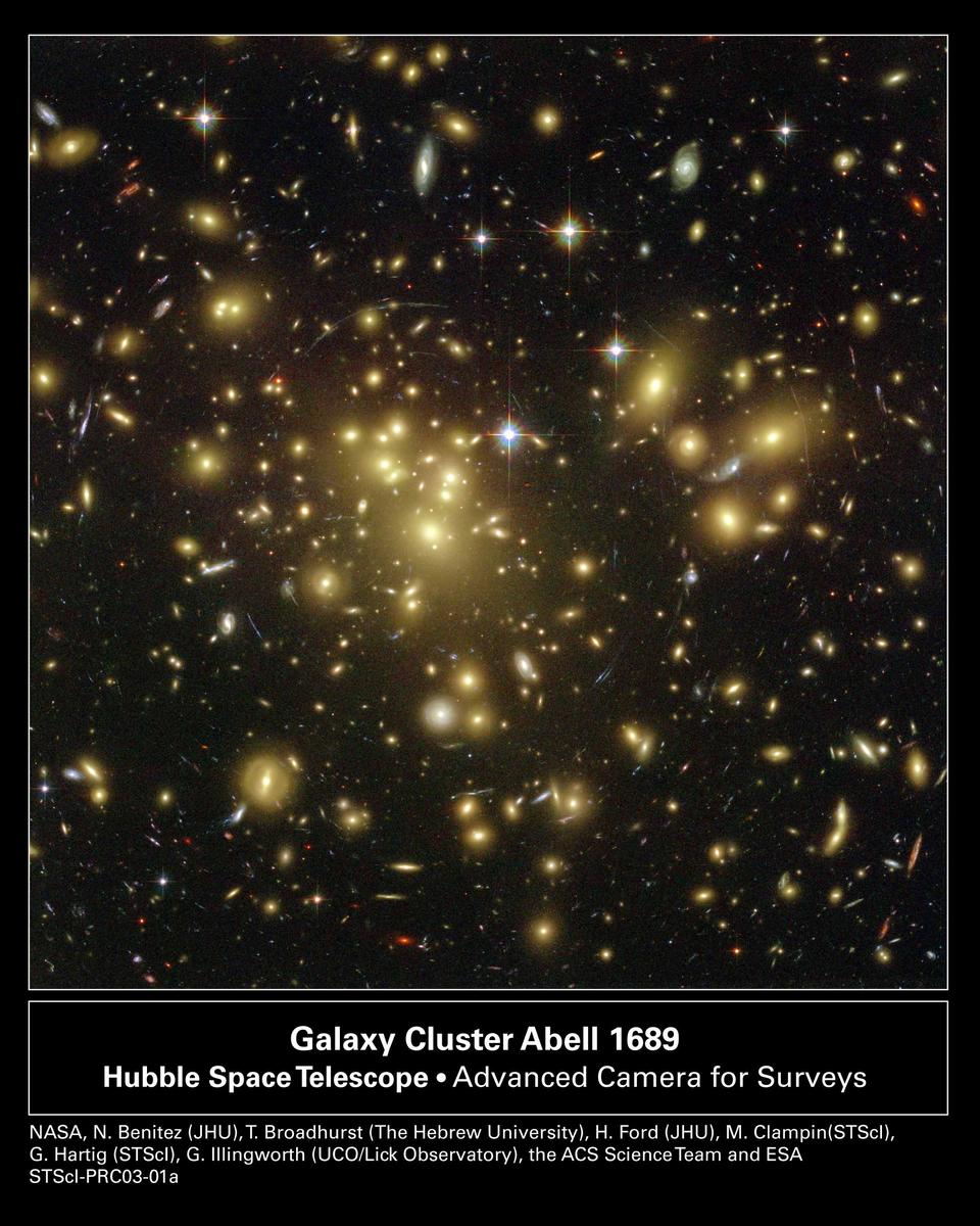 Galaxy Cluster Abell 1689 Warps Space
