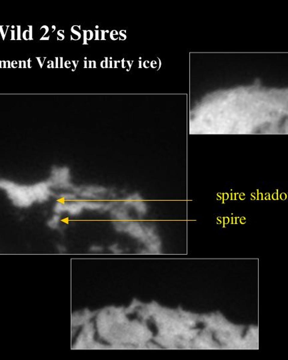 Unusual Spires Found on Comet Wild 2