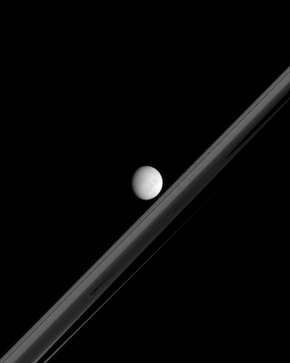 Saturnian Moon and Rings