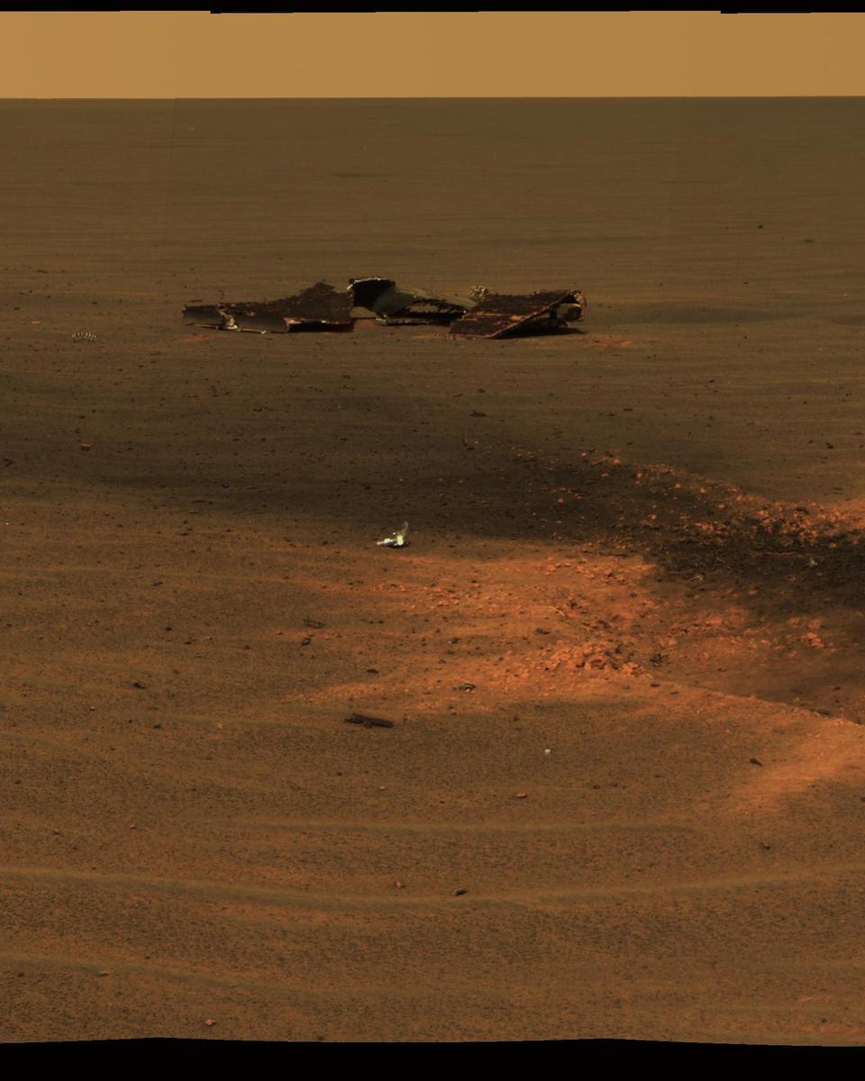 Heat Shield Impact Crater on Mars