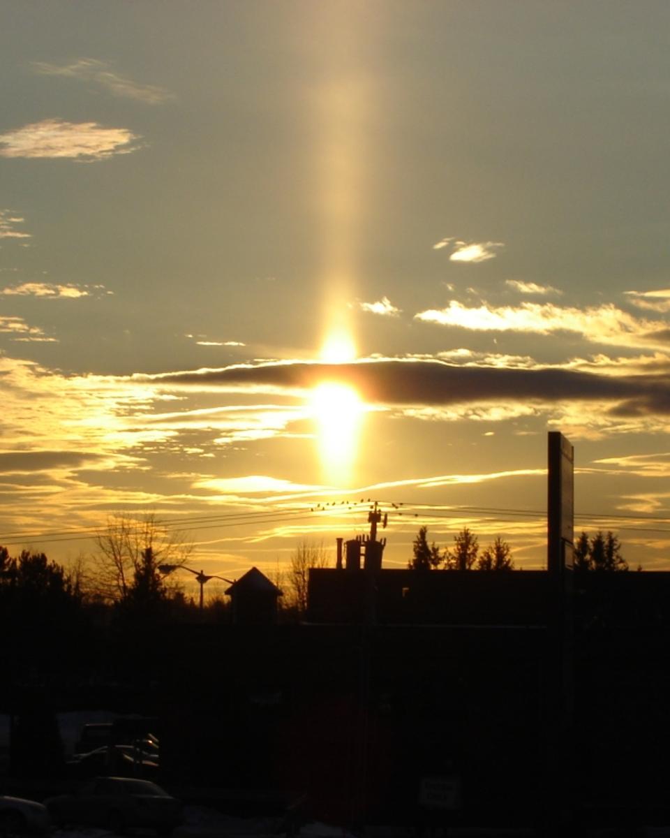 A Sun Pillar Over Maine