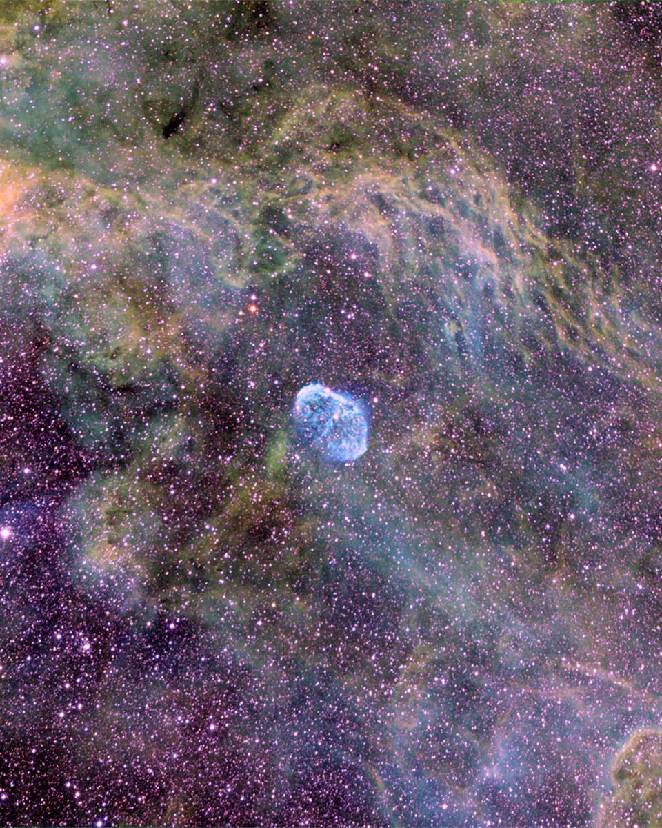 NGC 6888: A Tricolor Starfield