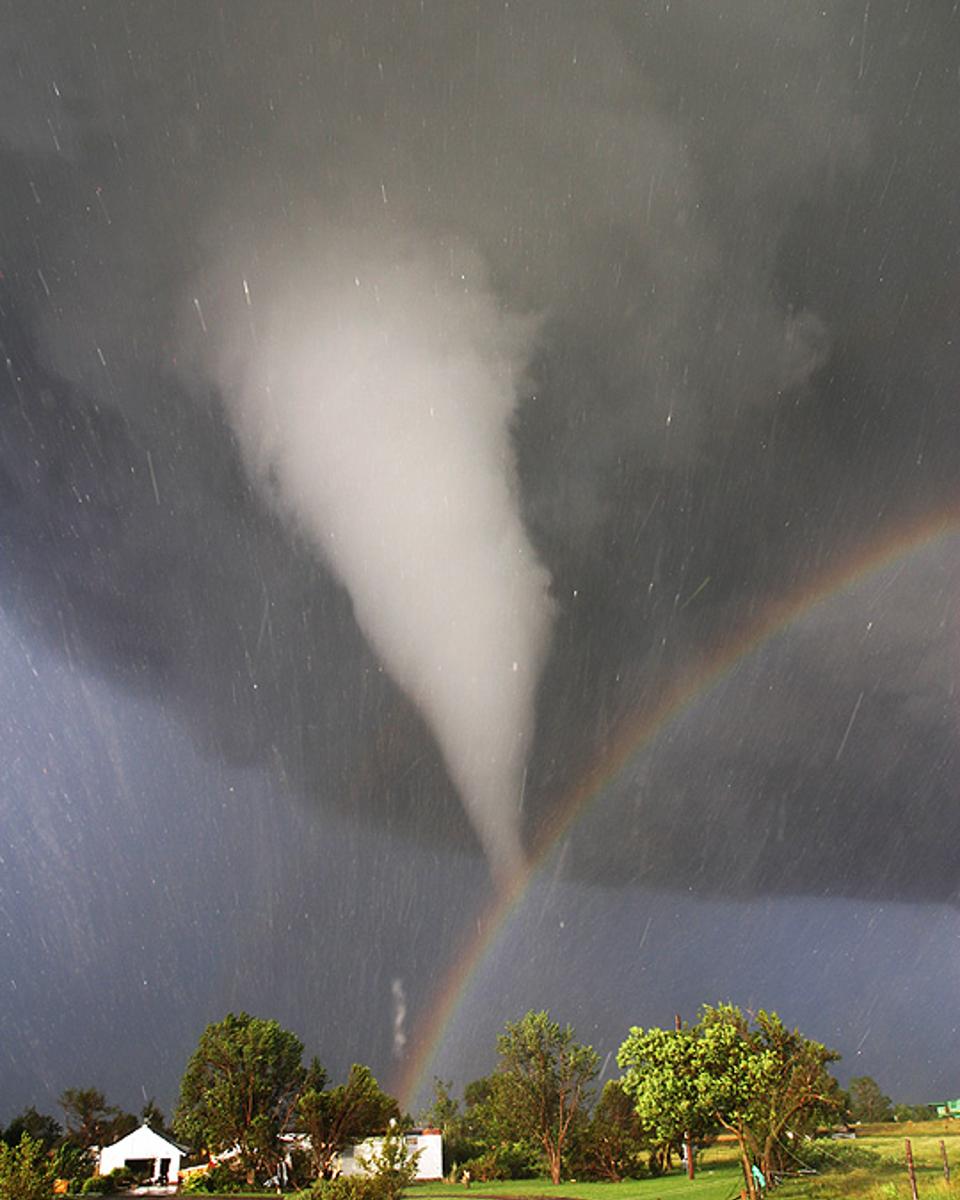 Tornado and Rainbow Over Kansas