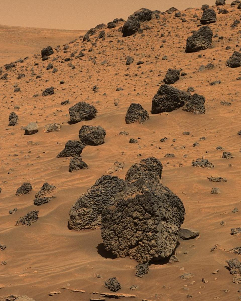 Volcanic Bumpy Boulder on Mars