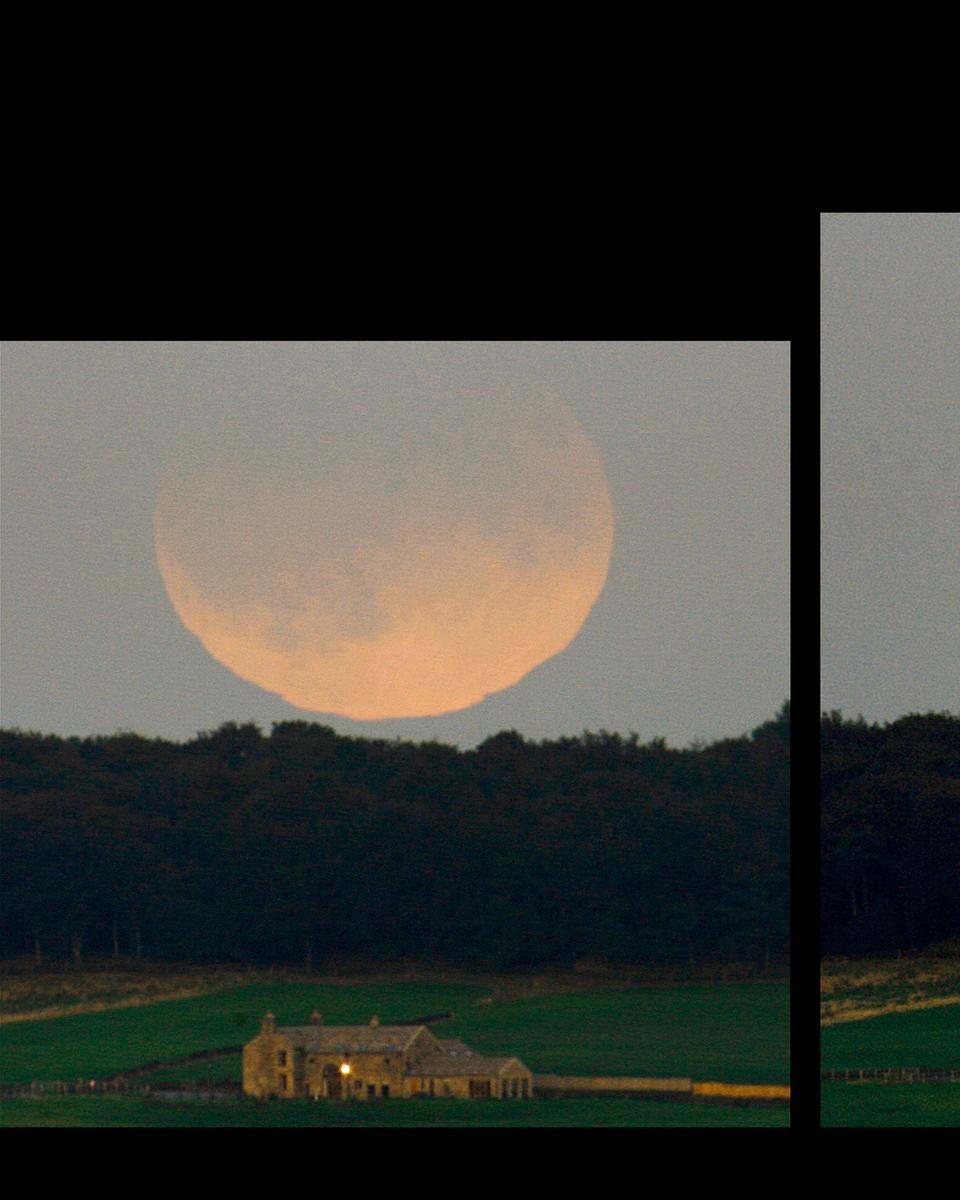 Eclipsed Moon Rising Over England