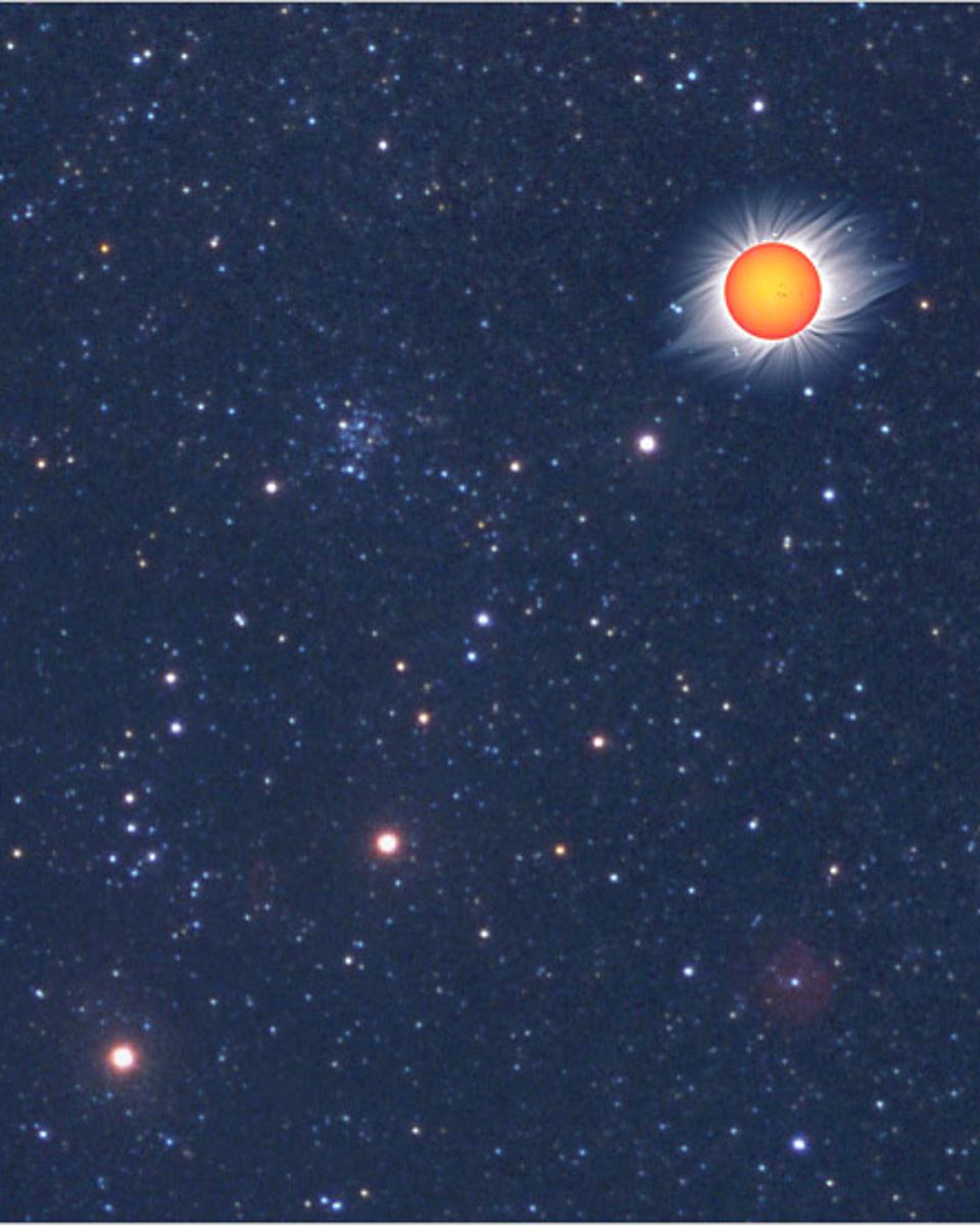 Stars and the Solstice Sun