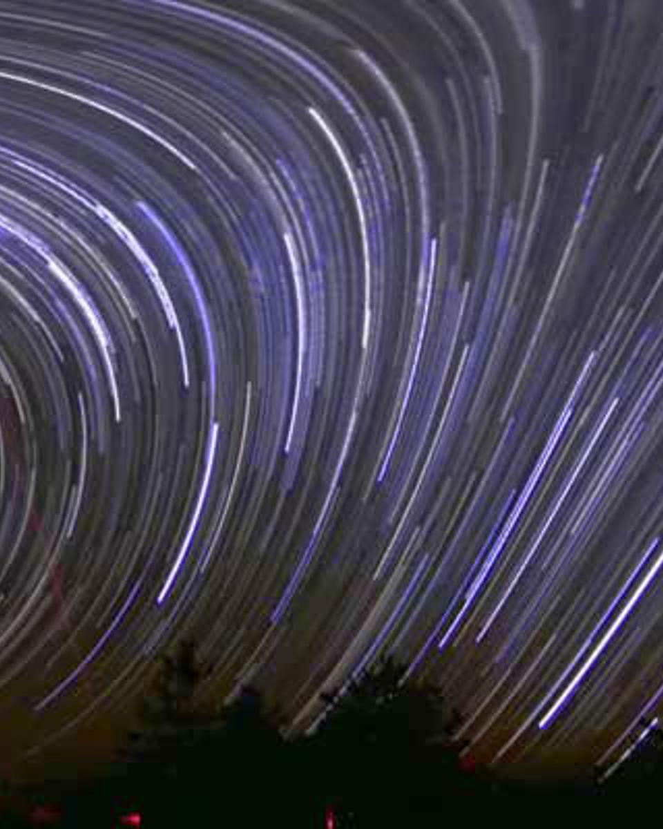 Warped Sky: Star Trails Panorama
