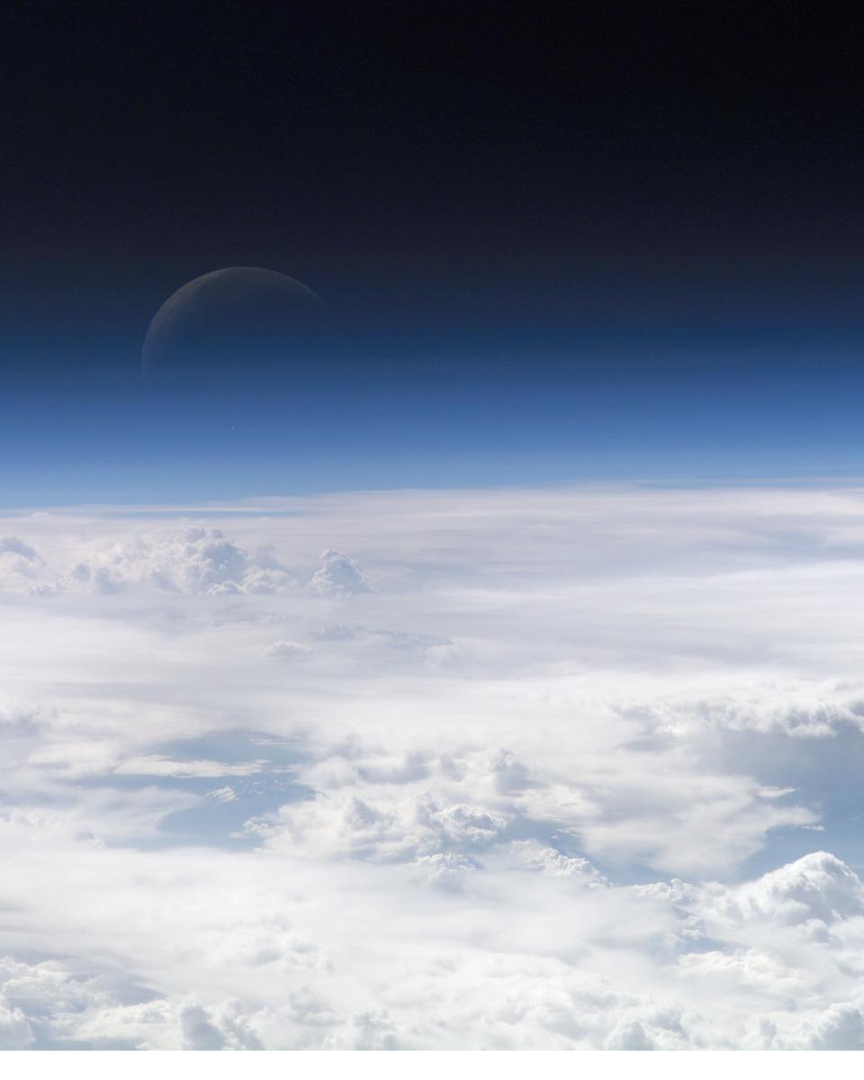 A Blue Crescent Moon from Space