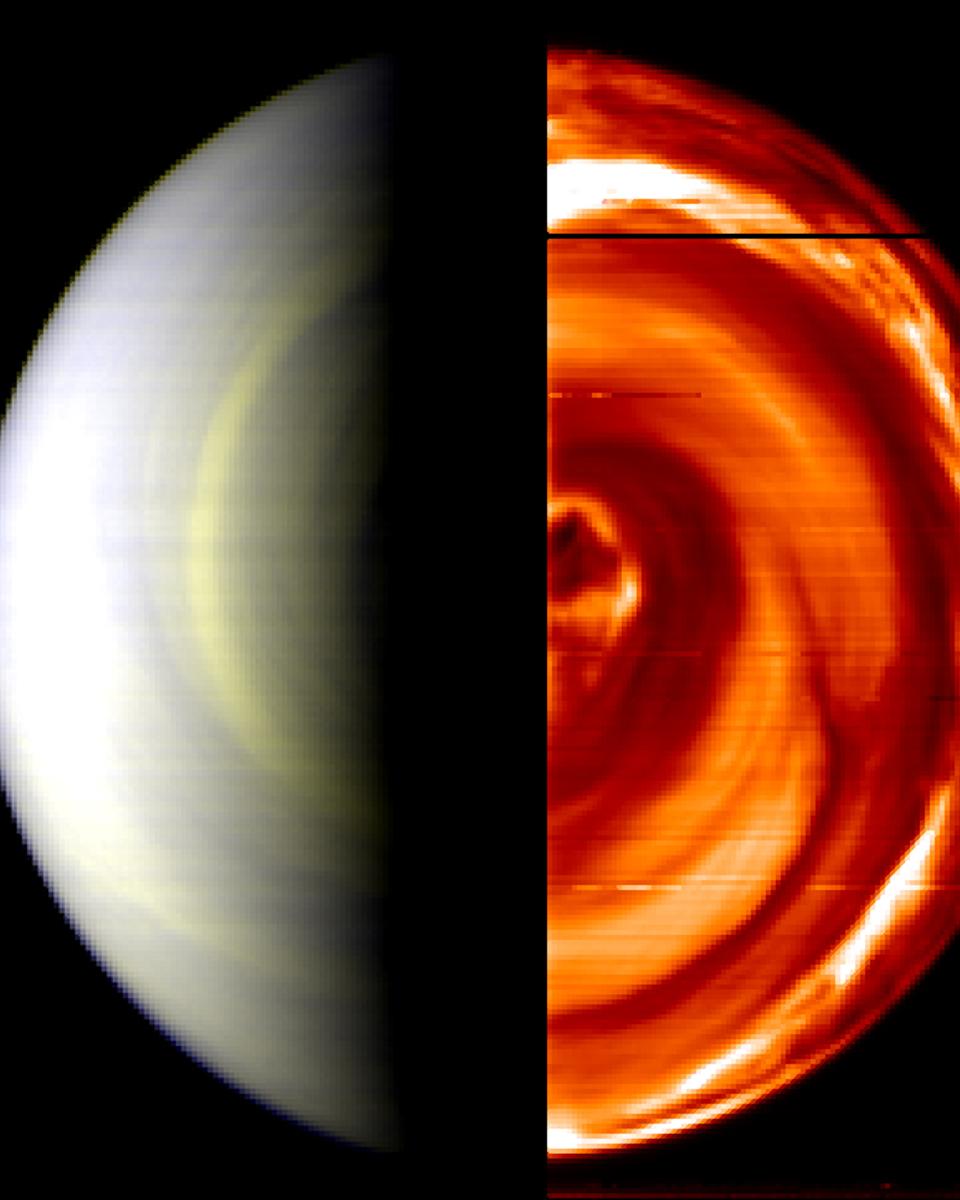 Swirling Clouds Over the South Pole of Venus