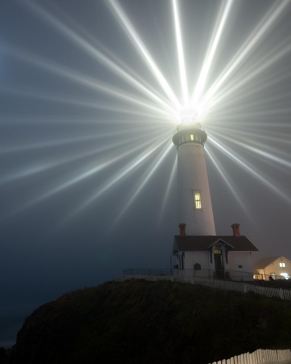 Moon Over Pigeon Point Lighthouse