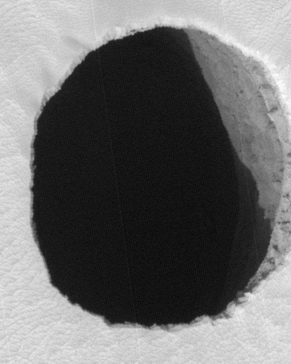 A Hole in Mars Close Up