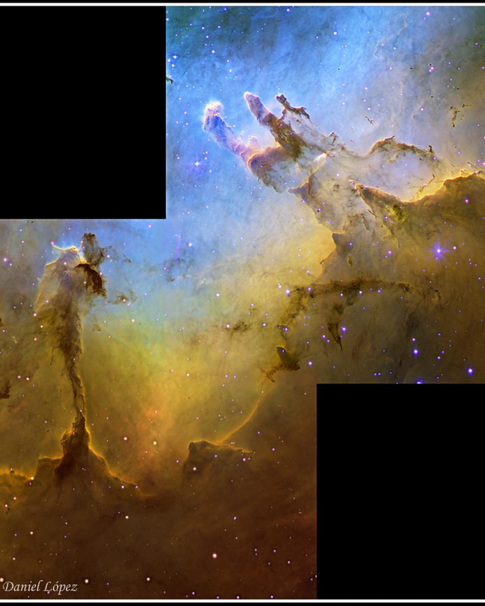 The Eagle Nebula in Hydrogen, Oxygen, and Sulfur