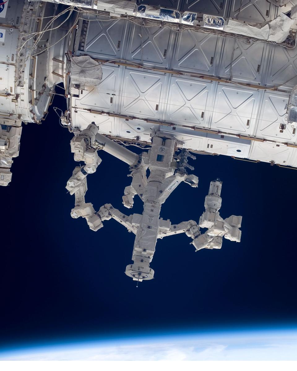 Dextre Robot at Work on the Space Station