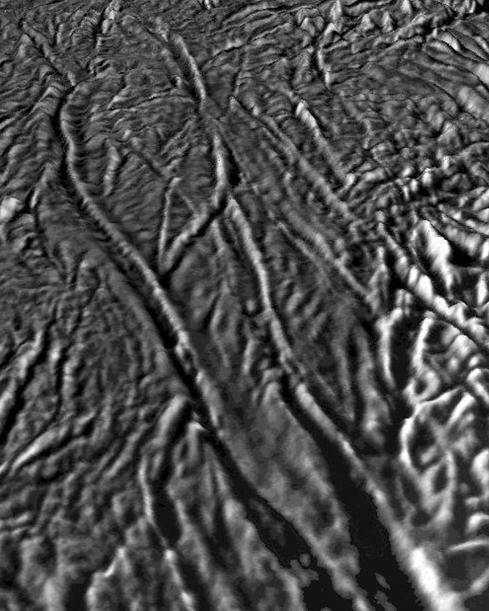 Close Up of Enceladus' Tiger Stripes