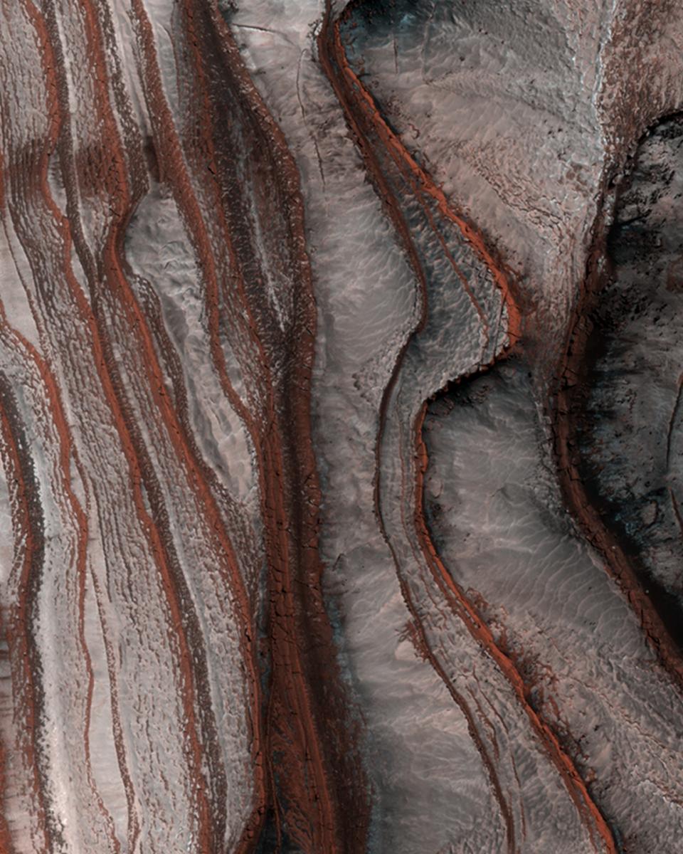 Layers of Red Cliffs on Mars