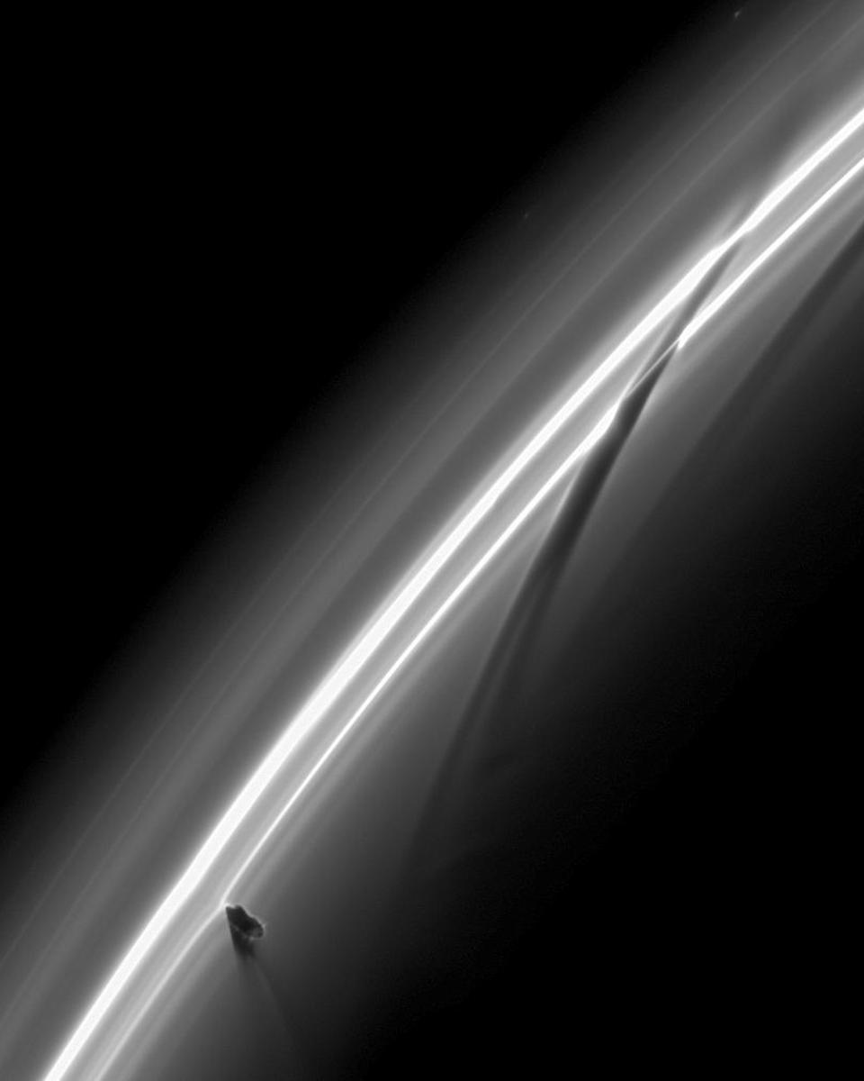 Prometheus Creating Saturn Ring Streamers
