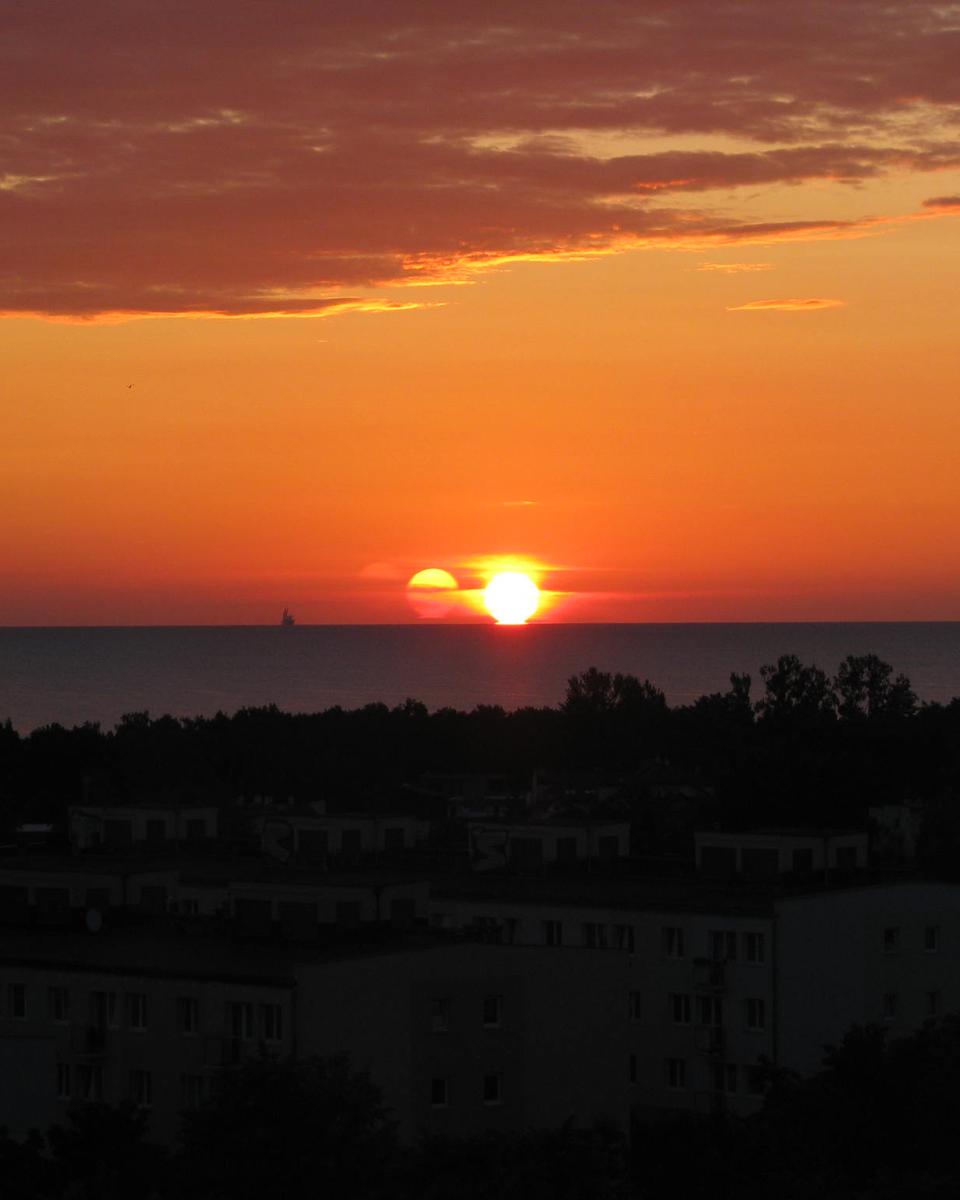 A Triple Sunrise Over Gdansk Bay