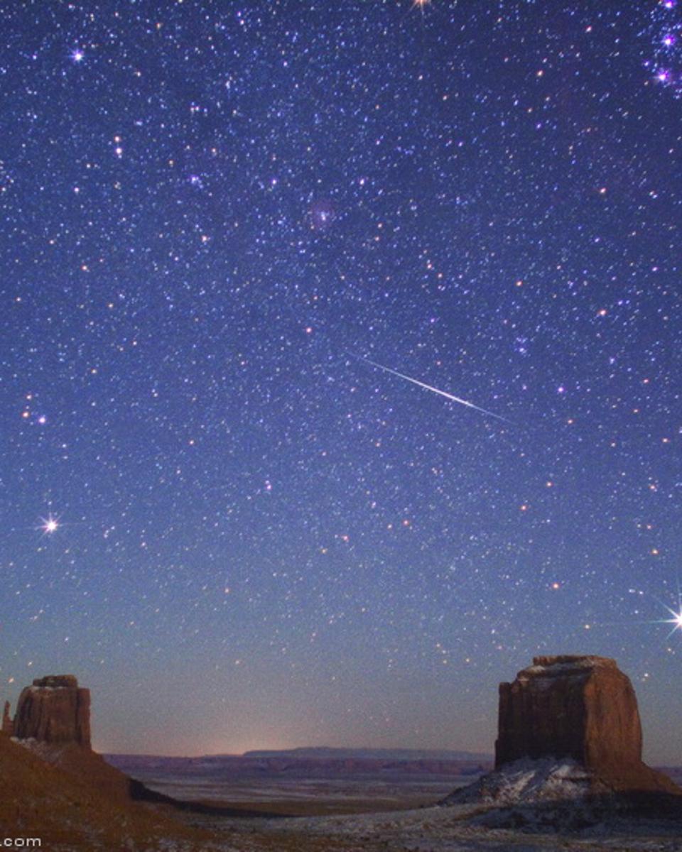 Geminid Meteor over Monument Valley