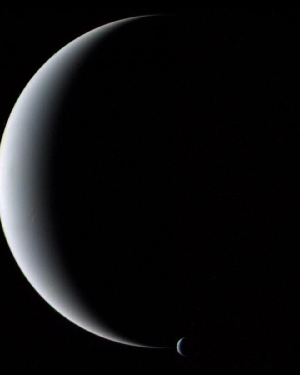 Crescent Neptune and Triton