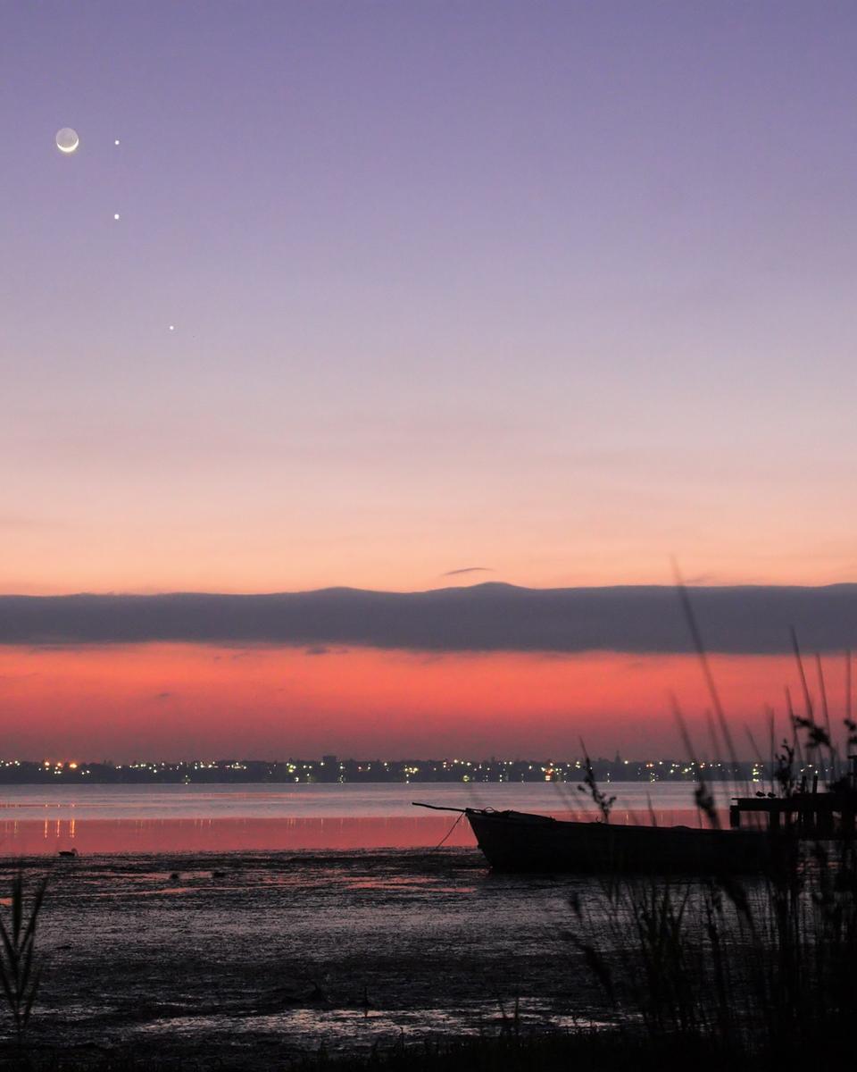 Moon, Mercury, Jupiter, Mars