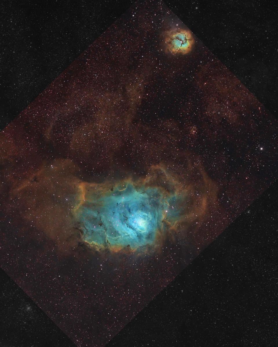 The Lagoon Nebula in Gas, Dust, and Stars