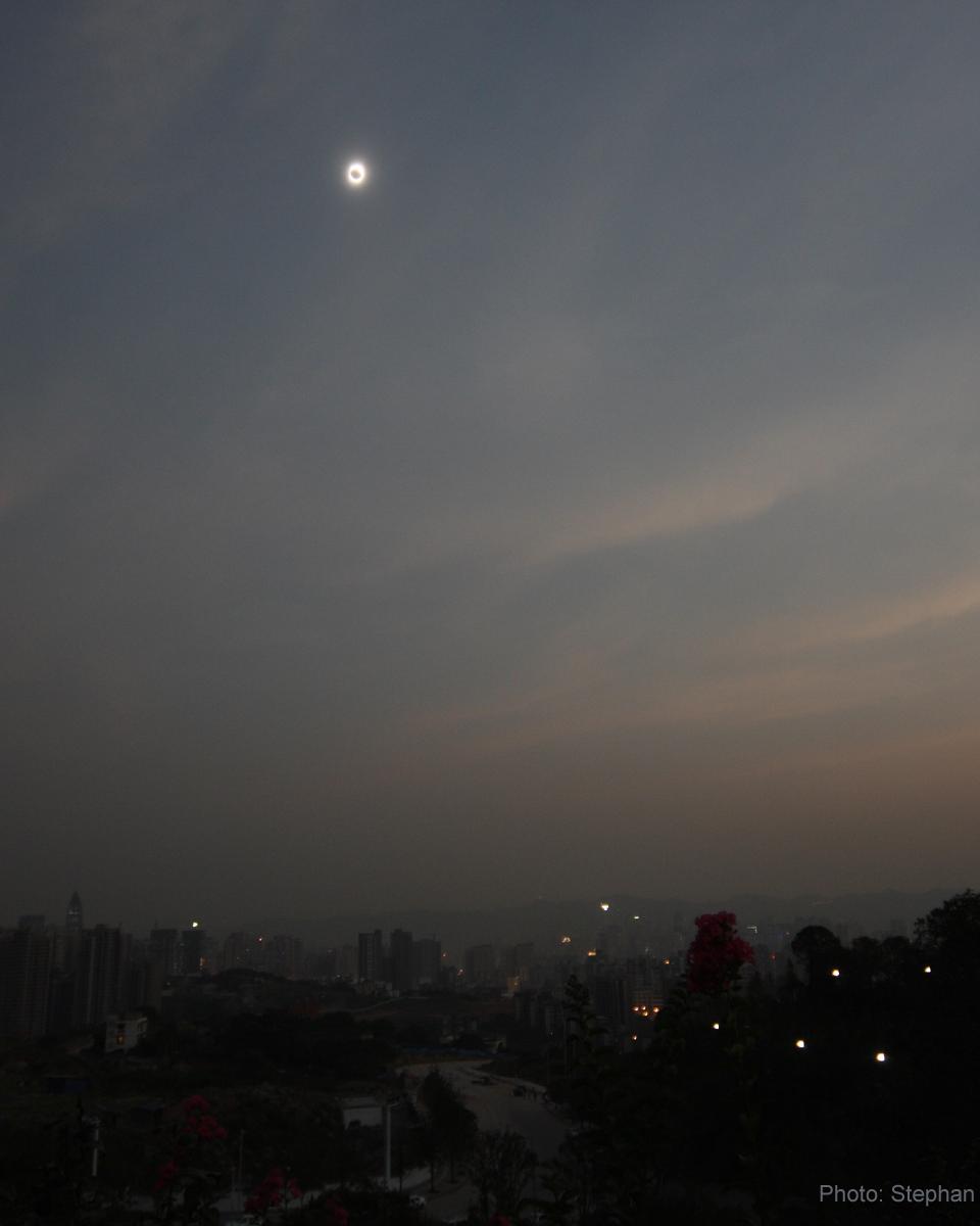 Eclipse over Chongqing, China